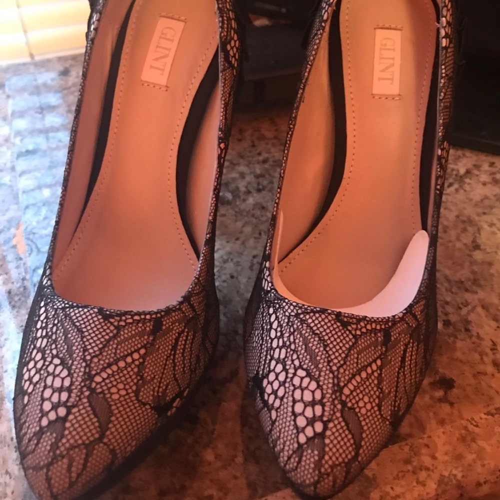 Glint Black Lace Plattform heel